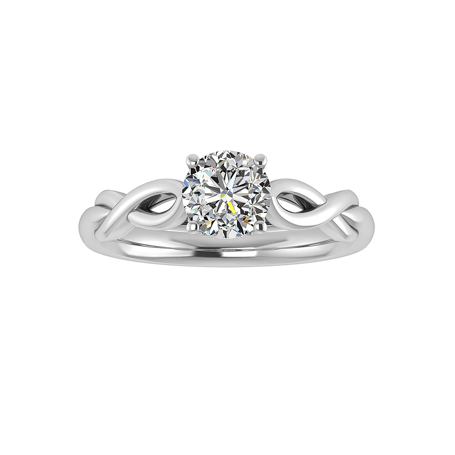 Mia Twisted Plain band 4 prong Solitaire